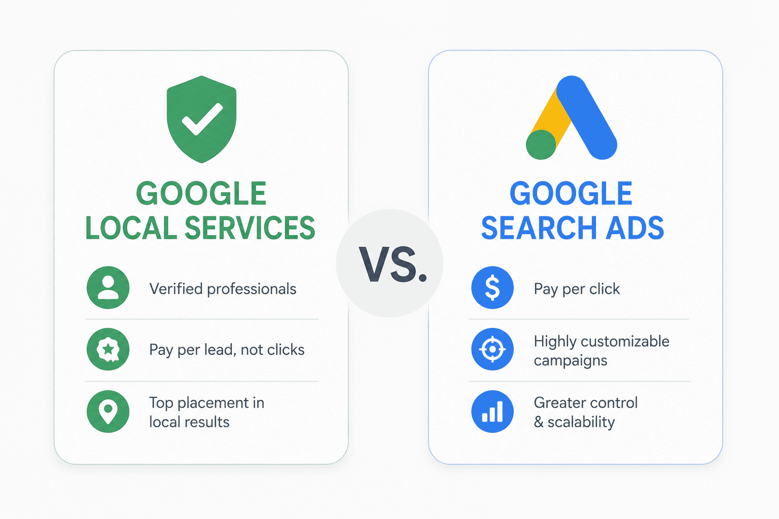 Google Local Services Ads vs. Google Search Ads